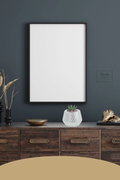 Stein Kohle Çiçek Saksısı Dekoratif Kaktüs Saksı 1 Adet Gümüş Renk Uygulamalı Dişli Model - Resim 6