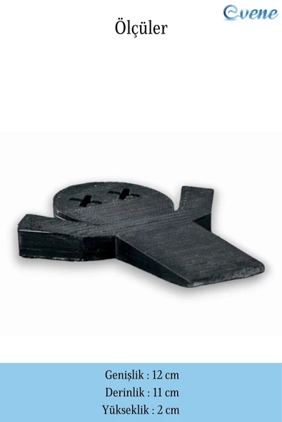 Evene Kapı Stoperi Siyah Renk Dekoratif Kapı Tutucu Durdurucu 2 Adet Model 3 - Resim 2