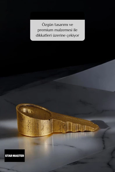 Star Master Kapı Takozu Kapı Tutacağı Kapı Stoperi Kapı Durdurucu Altın Eskitme Model 5 - Resim 5