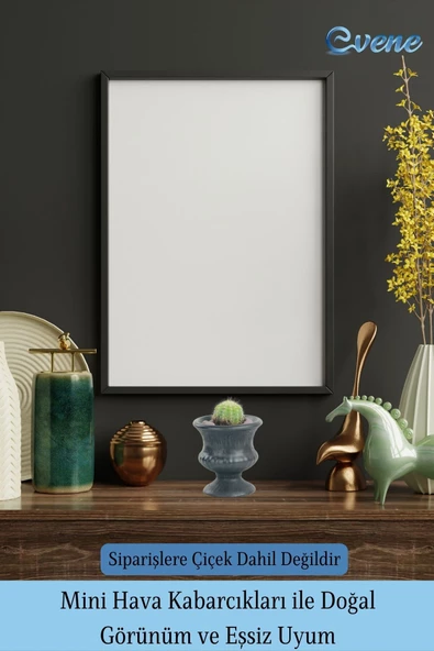 Evene Saksı Dekoratif Saksı Kaktüs Saksısı Sukulent Saksısı Küçük Saksı Model 33 Siyah Saksı - 6