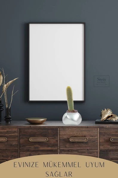 Stein Kohle Çiçek Saksısı Büyük Boy 1 Adet Gümüş Renk Uygulamalı Spiral Oval Model - Resim 6