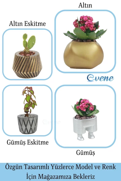 Evene Saksı Büyük Saksı Çiçek Saksısı Büyük Boy Saksı Salon Saksısı Model 3 Siyah Saksı - Resim 8