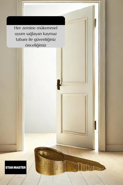 Star Master Kapı Takozu Kapı Tutacağı Kapı Stoperi Kapı Durdurucu Altın Eskitme Model 5 - Resim 3
