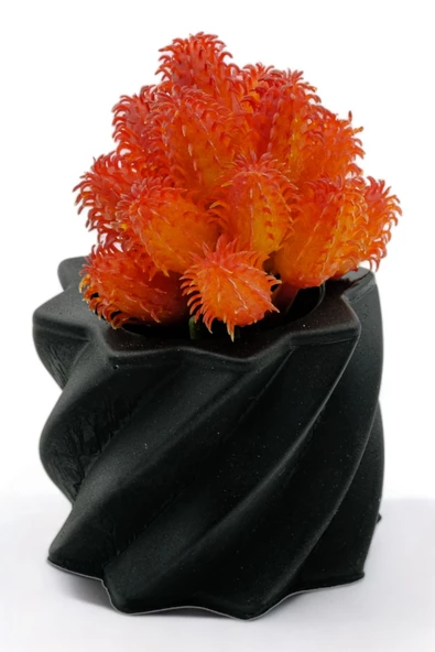 Evene Saksı Dekoratif Saksı Kaktüs Saksısı Sukulent Saksısı Küçük Saksı Model 9 Siyah Saksı ürün görseli 1