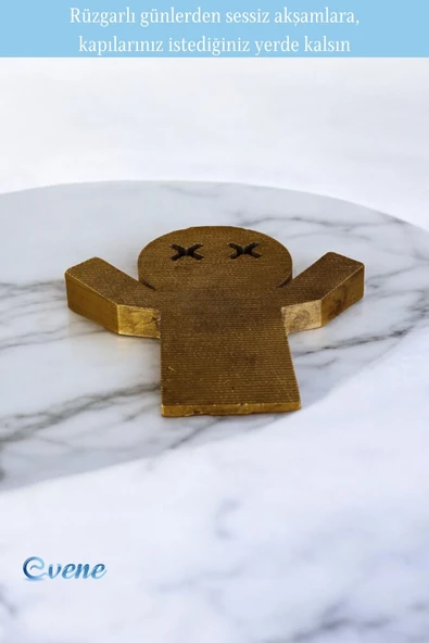 Evene Kapı Stoperi Altın Eskitme Renk Dekoratif Kapı Tutucu Durdurucu Model 3 - Resim 6