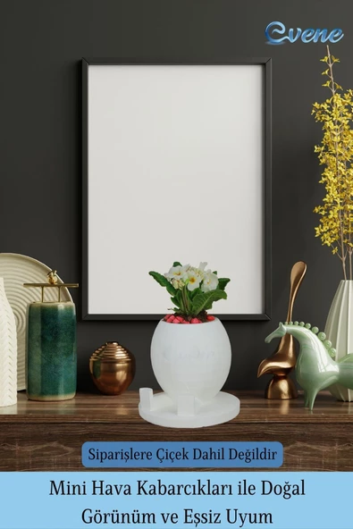 Evene Saksı Büyük Saksı Çiçek Saksısı Büyük Boy Saksı Salon Saksısı Model 1 Beyaz Saksı - Resim 6