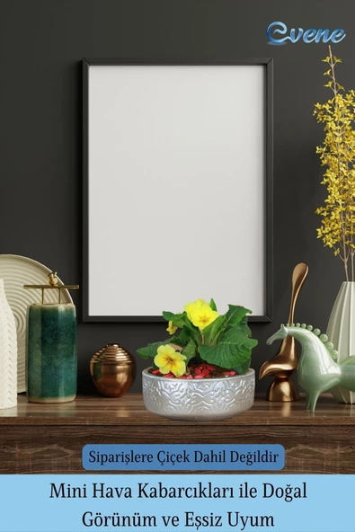 Evene Saksı Büyük Saksı Çiçek Saksısı Büyük Boy Saksı Salon Saksısı Model 2 Gümüş Saksı - Resim 6