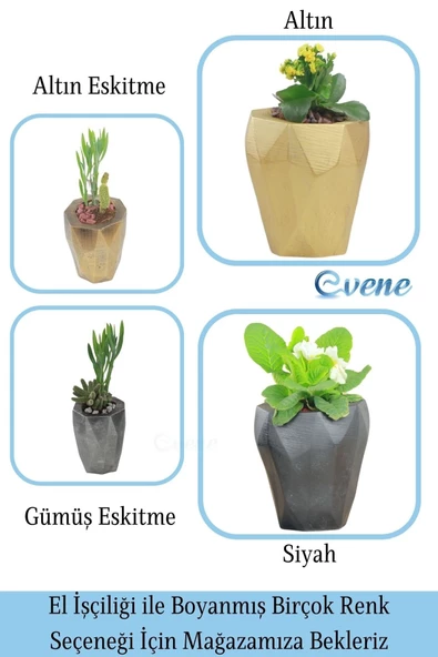 Evene Saksı Büyük Saksı Çiçek Saksısı Büyük Boy Saksı Salon Saksısı Model 9 Siyah Saksı - Resim 7