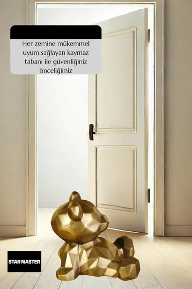 Star Master Kapı Takozu Kapı Tutacağı Kapı Stoperi Kapı Durdurucu Altın Eskitme Model 7 - Resim 3