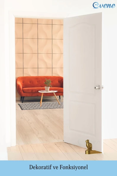 Evene Kapı Stoperi Altın Renk Dekoratif Kapı Tutucu Durdurucu 2 Adet Model 2 - Resim 4