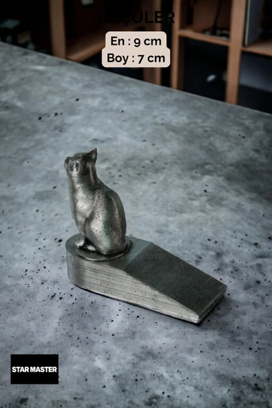 Star Master Kapı Takozu Kapı Tutacağı Kapı Stoperi Kapı Durdurucu Gümüş Eskitme 4 Adet Model 2 - Resim 3