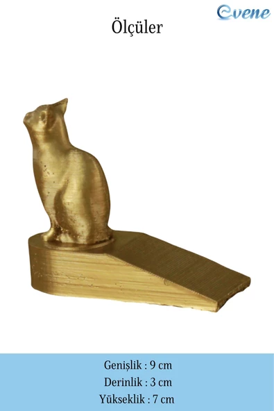 Evene Kapı Stoperi Altın Renk Dekoratif Kapı Tutucu Durdurucu 2 Adet Model 2 - Resim 2