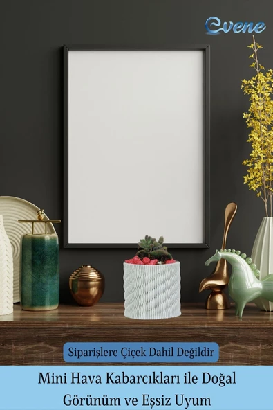 Evene Saksı Dekoratif Saksı Kaktüs Saksısı Sukulent Saksısı Küçük Saksı Model 39 Beyaz Saksı - Resim 6