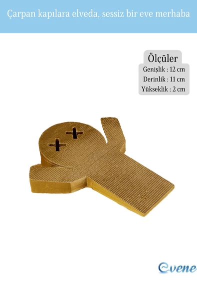 Evene Kapı Stoperi Altın Renk Dekoratif Kapı Tutucu Durdurucu Model 3 - Resim 2