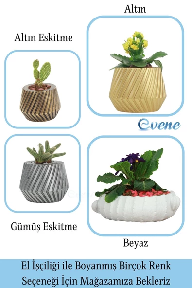 Evene Saksı Büyük Saksı Çiçek Saksısı Büyük Boy Saksı Salon Saksısı Model 3 Beyaz Saksı - Resim 7