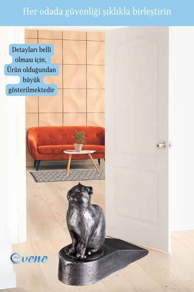Evene Kapı Stoperi Gümüş Eskitme Renk Dekoratif Kapı Tutucu Durdurucu Model 2 - 4