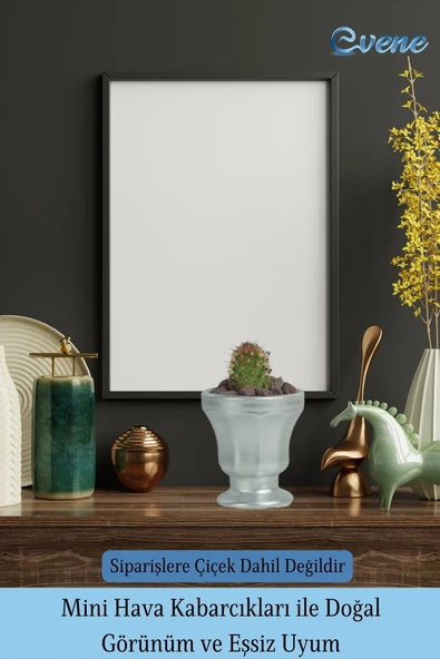 Evene Saksı Dekoratif Saksı Kaktüs Saksısı Sukulent Saksısı Küçük Saksı Model 38 Gümüş Saksı - Resim 6