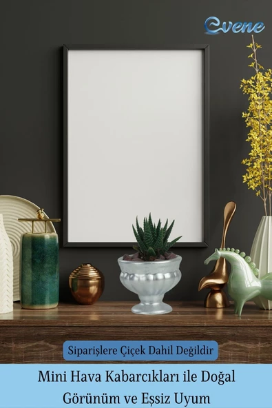 Evene Saksı Dekoratif Saksı Kaktüs Saksısı Sukulent Saksısı Küçük Saksı Model 34 Gümüş Saksı - 6