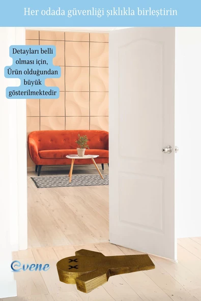 Evene Kapı Stoperi Altın Eskitme Renk Dekoratif Kapı Tutucu Durdurucu Model 3 - Resim 4