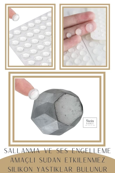 Stein Kohle Çiçek Saksısı Dekoratif Kaktüs Saksı 1 Adet Gümüş Renk Uygulamalı Pantolon Model - 7