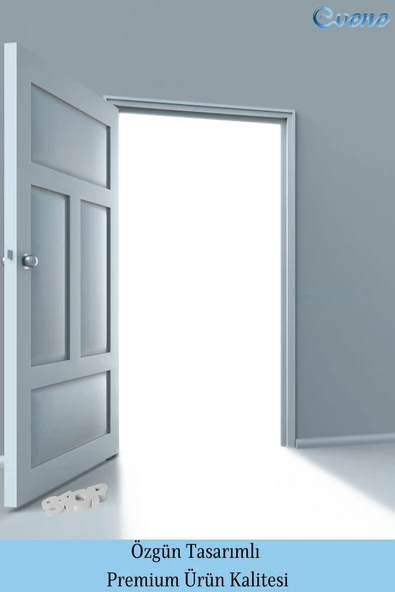 Evene Kapı Stoperi Beyaz Renk Dekoratif Kapı Tutucu Durdurucu 4 Adet Model 4 - Resim 3