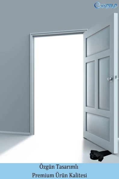 Evene Kapı Stoperi Siyah Renk Dekoratif Kapı Tutucu Durdurucu 4 Adet Model 3 - Resim 3