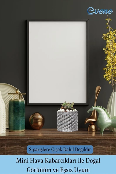 Evene Saksı Dekoratif Saksı Kaktüs Saksısı Sukulent Saksısı Küçük Saksı Model 39 Siyah Gümüş Saksı - 6