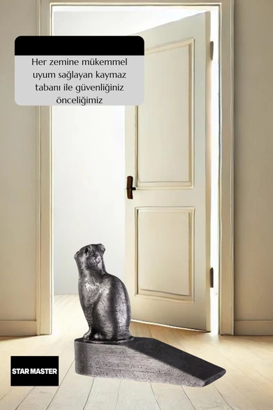 Star Master Kapı Takozu Kapı Tutacağı Kapı Stoperi Kapı Durdurucu Gümüş Eskitme Model 2 - 3