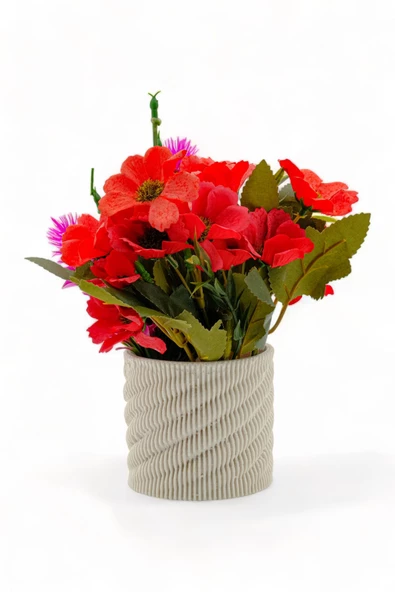 Evene Saksı Dekoratif Saksı Kaktüs Saksısı Sukulent Saksısı Küçük Saksı Model 39 Beyaz Saksı ürün görseli 1