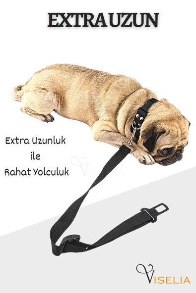 Viselia Evcil Hayvan Emniyet Kemeri Siyah Kedi Köpek Tasması Tutucu Emniyet Kemeri Aparatı Seyahat Güvenlik - 5