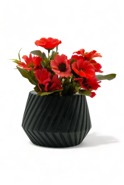 Evene Saksı Büyük Saksı Çiçek Saksısı Büyük Boy Saksı Salon Saksısı Model 6 Siyah Saksı ürün görseli 1