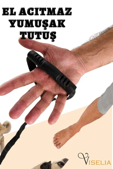 Viselia Köpek Tasması Çoklayıcı Çiftli Gezdirme Kayışı Premium Kalite Kopma Yapmaz Hafif Kolon Kumaş Siyah - 4