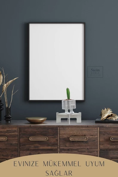 Stein Kohle Ayaklı Saksı Ahşap Büyük Boy 3 Adet Gümüş Renk Uygulamalı Pantolon Model - 6