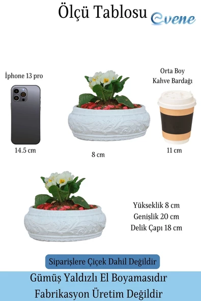 Evene Saksı Büyük Saksı Çiçek Saksısı Büyük Boy Saksı Salon Saksısı Model 5 Beyaz Saksı - Resim 3