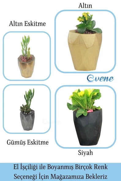 Evene Saksı Büyük Saksı Çiçek Saksısı Büyük Boy Saksı Salon Saksısı Model 9 Siyah Saksı - Resim 7