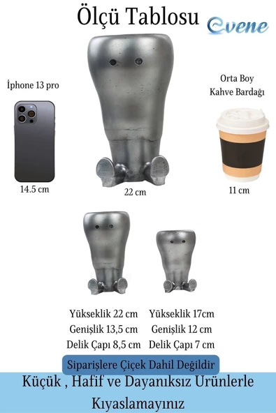 Evene Saksı Çiçek Kaktüs Saksısı Lüx 13,5 Cm Gümüş Eskitme Varak Boyalı Havuç Desenli 2'li Set Çiçeklik - Resim 2