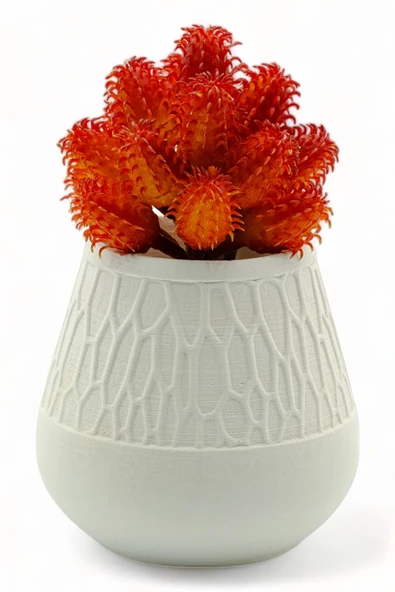 Evene Saksı Dekoratif Saksı Kaktüs Saksısı Sukulent Saksısı Küçük Saksı Model 35 Beyaz Saksı ürün görseli