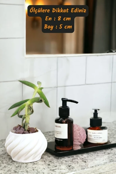 Viselia Kaktüs Saksısı Sukulent El Yapımı Saksı Balkon Çiçek Saksısı Ev Saksısı Saksı Model 4 Beyaz - Resim 3