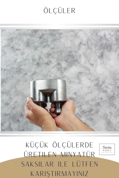 Stein Kohle Çiçek Saksısı Büyük Boy 3 Adet Gümüş Renk Eskitme Uygulamalı Pantolon Model - 3