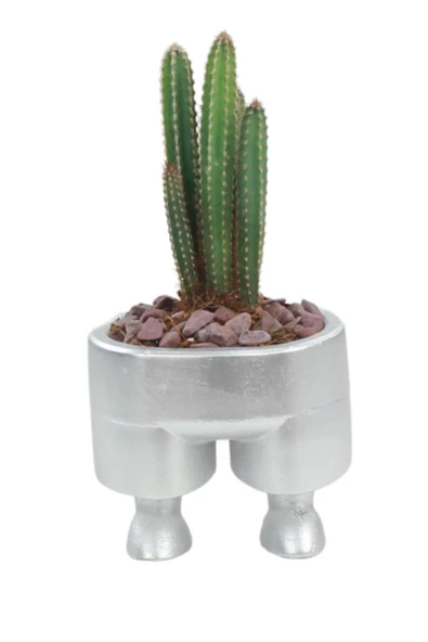 Stein Kohle Çiçek Saksısı Büyük Boy 1 Adet Gümüş Renk Uygulamalı Pantolon Model