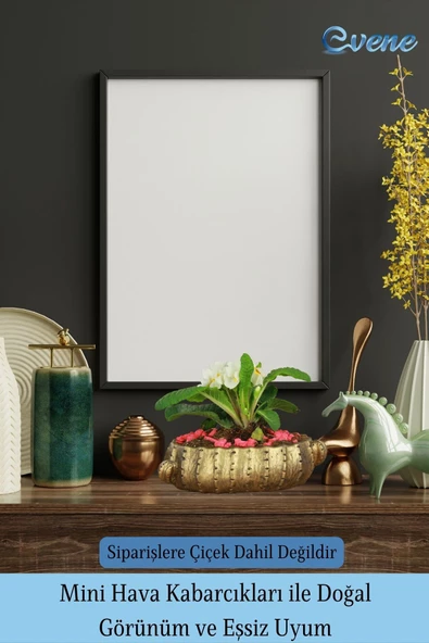 Evene Saksı Büyük Saksı Çiçek Saksısı Büyük Boy Saksı Salon Saksısı Model 3 Siyah Altın Saksı - Resim 6