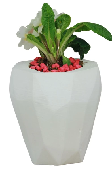 Evene Saksı Büyük Saksı Çiçek Saksısı Büyük Boy Saksı Salon Saksısı Model 9 Beyaz Saksı ürün görseli 1