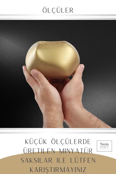 Stein Kohle Çiçek Saksısı Büyük Boy 3 Adet Altın Renk Uygulamalı Spiral Oval Model - Resim 3