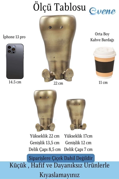 Evene Saksı Çiçek Kaktüs Saksısı Lüx 13,5 Cm Altın Eskitme Varak Boyalı Havuç Desenli 2'li Set Çiçeklik - 2