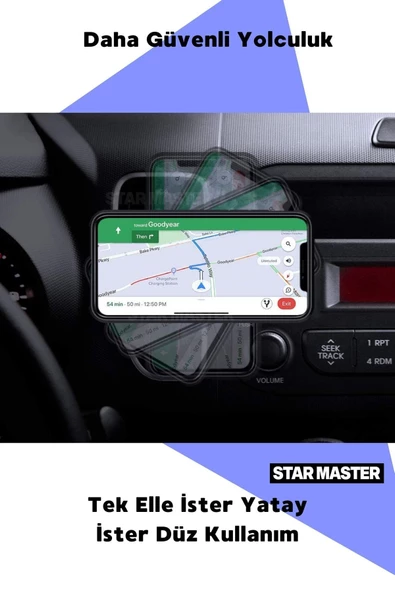 Star Master Araba Içi Mıknatıslı Telefon Tutucu Manyetik Evrensel Uyumlu - 7