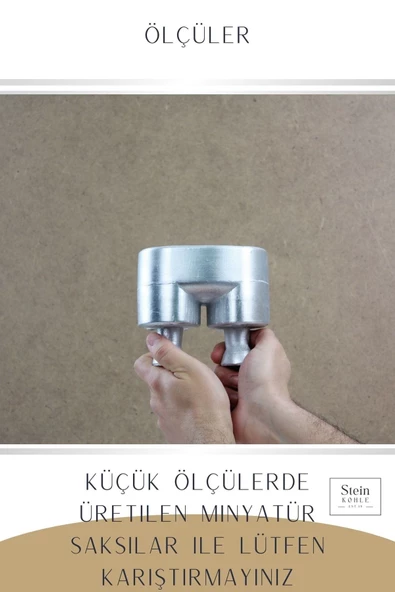 Stein Kohle Çiçek Saksısı Büyük Boy 3 Adet Gümüş Renk Uygulamalı Pantolon Model - 3