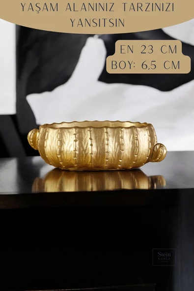 Stein Kohle Çiçek Saksısı Dekoratif Kaktüs Saksı 1 Adet Altın Renk Uygulamalı Model 3 - Resim 2