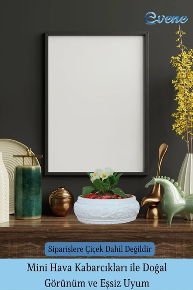 Evene Saksı Büyük Saksı Çiçek Saksısı Büyük Boy Saksı Salon Saksısı Model 5 Beyaz Saksı - Resim 6