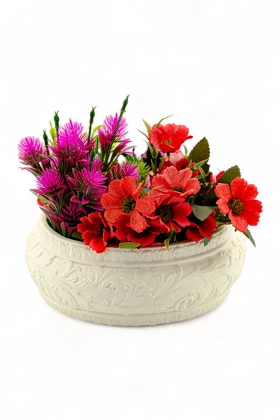 Evene Saksı Büyük Saksı Çiçek Saksısı Büyük Boy Saksı Salon Saksısı Model 5 Beyaz Saksı ürün görseli 1