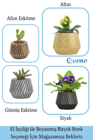 Evene Saksı Büyük Saksı Çiçek Saksısı Büyük Boy Saksı Salon Saksısı Model 6 Siyah Saksı - Resim 7